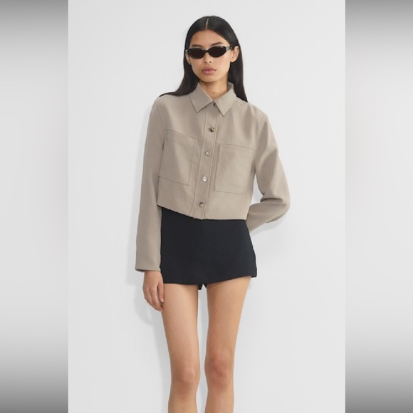 Aritzia Wilfred Little Cropped Jacket-Crepette Size 6 - Picture 2 of 8